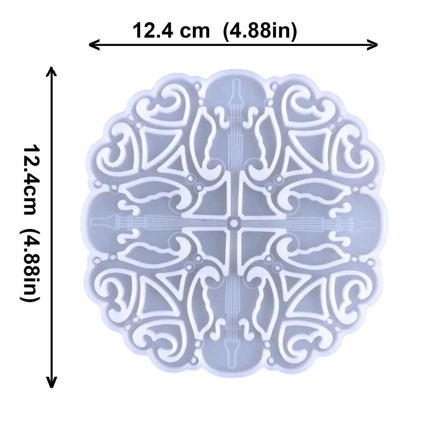 Snowflake Christmas Tree Decoration Silicone Mould, Guitar Christmas Snowflake Epoxy Resin Mold, Hanging Decoration Silicone Resin Mould