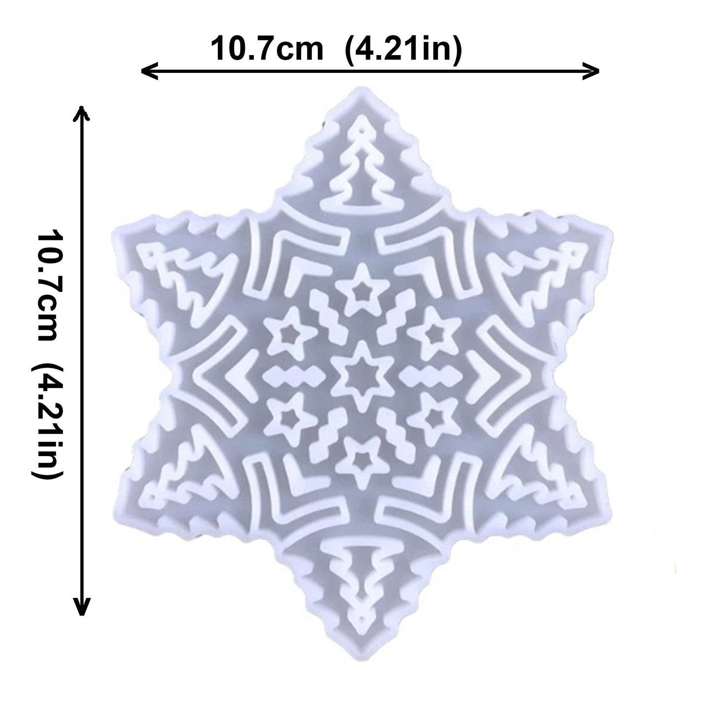 Snowflake Christmas Tree Decoration Silicone Mould, Christmas Snowflake Epoxy Resin Mold, Hanging Decoration Silicone Resin Mould