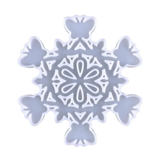 Snowflake Christmas Tree Decoration Silicone Mould, Christmas Snowflake Epoxy Resin Mold, Hanging Decoration Silicone Resin Mould