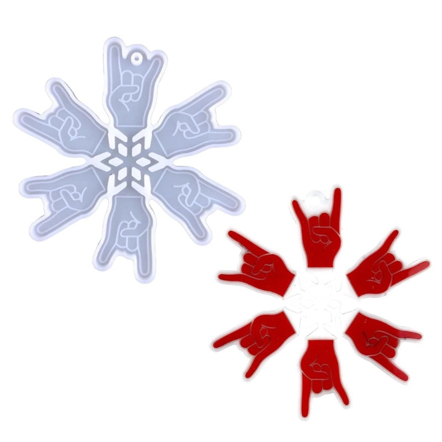 Snowflake Christmas Tree Decoration Silicone Mould, Christmas Snowflake Epoxy Resin Mold, Hanging Decoration Silicone Resin Mould