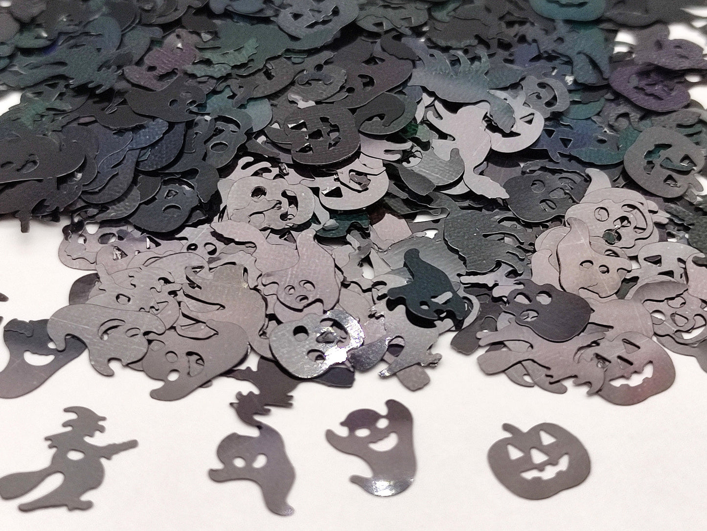 Halloween Sequins, Black Cat Spooky Glitter, Halloween Skull Shape Sequins, Slime Filler Holographic Pumpkin Glitter, Resin Supplies