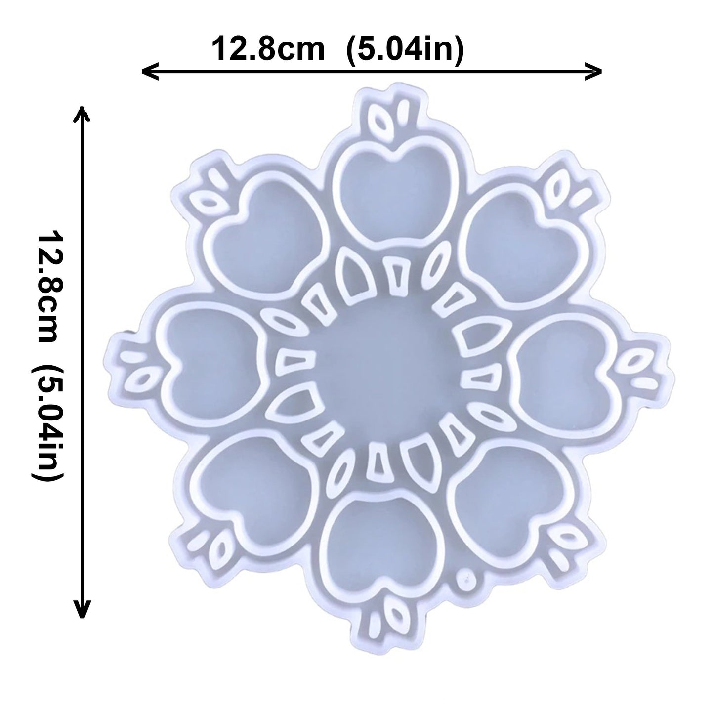 Snowflake Apples Christmas Tree Decoration Silicone Mould, Christmas Snowflake Epoxy Resin Mold, Hanging Decoration Silicone Resin Mould