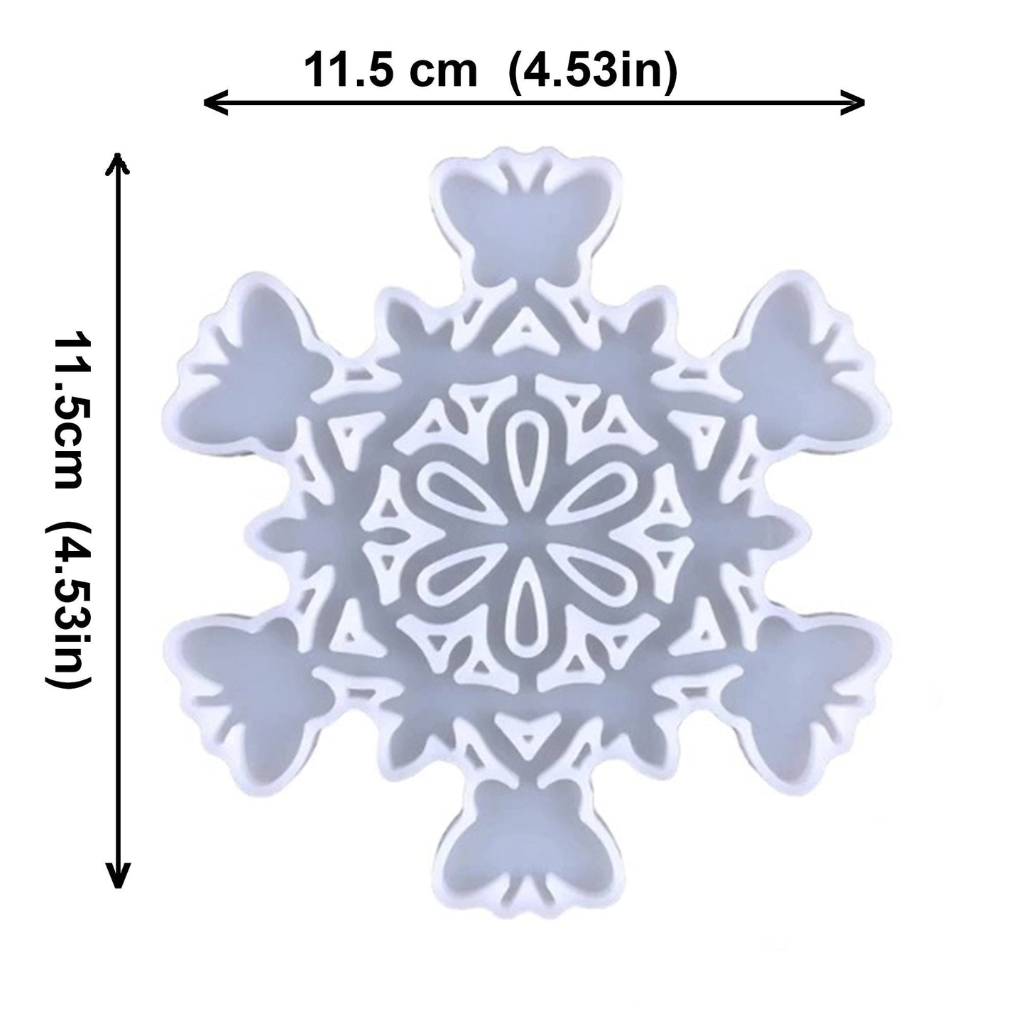 Snowflake Christmas Tree Decoration Silicone Mould, Christmas Snowflake Epoxy Resin Mold, Hanging Decoration Silicone Resin Mould