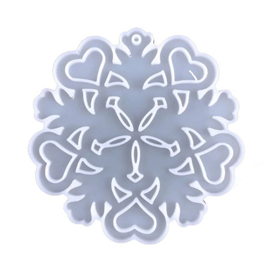 Snowflake Christmas Tree Decoration Silicone Mould, Christmas Snowflake Epoxy Resin Mold, Hanging Decoration Silicone Resin Mould