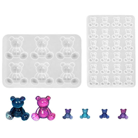 Teddy Bear Silicone Mould, Bear Epoxy Resin Pendant Mold, Earring Jewellery Polymer Clay Tool, Silicone Mould for Epoxy Resin or UV resin