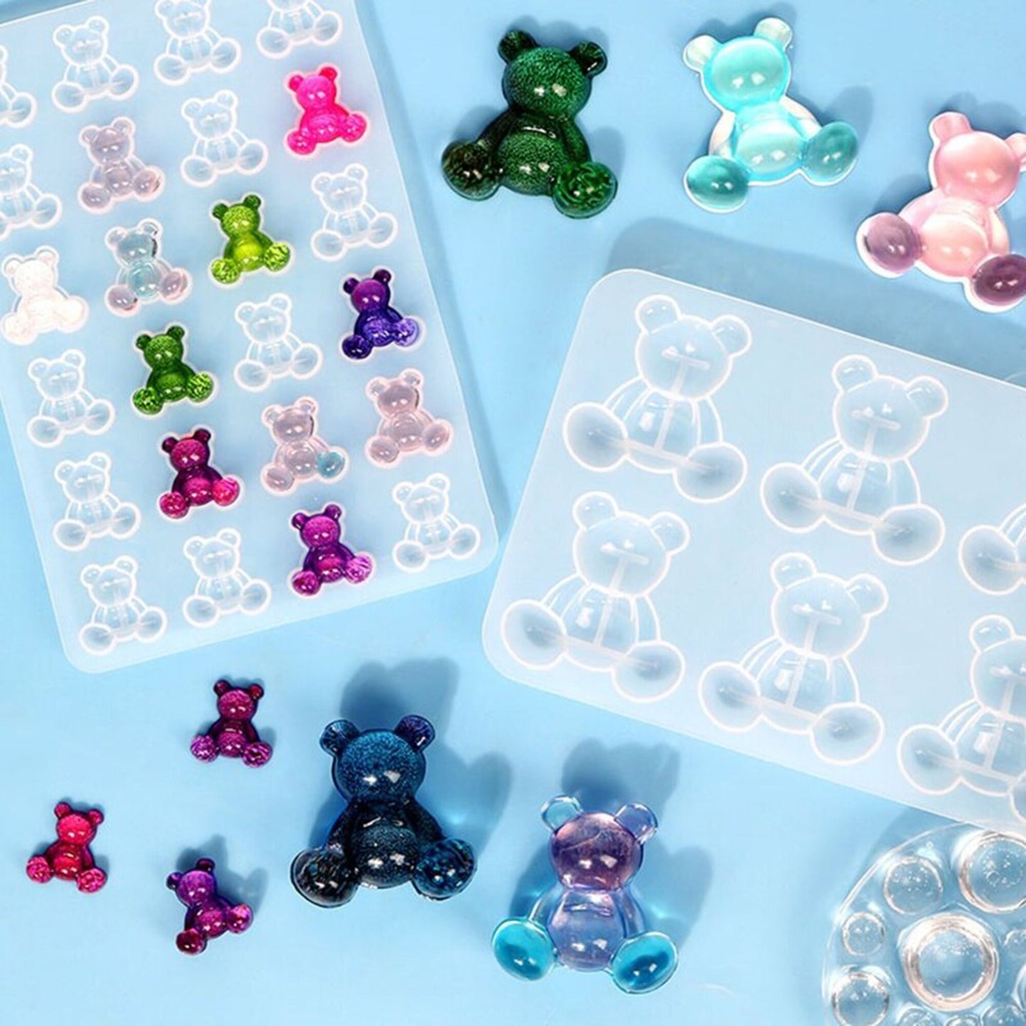 Teddy Bear Silicone Mould, Bear Epoxy Resin Pendant Mold, Earring Jewellery Polymer Clay Tool, Silicone Mould for Epoxy Resin or UV resin