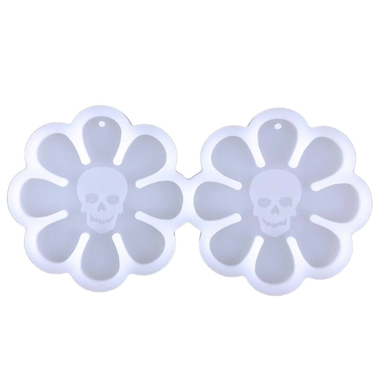 Flower Silicone Mould, Flower with skull Earring Silicone Mold, Witchy Mould, Epoxy Resin Pendant Moulds, UV Resin Earring Molds