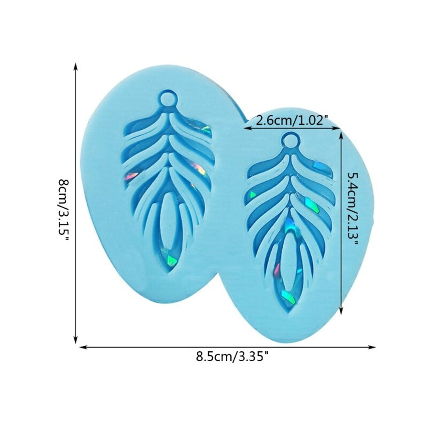 Holographic Leaf Statement Earring Silicone Mould, Leaf Earring Epoxy Resin Pendant Mold, Leaf Earring Jewellery, Resin Supplies