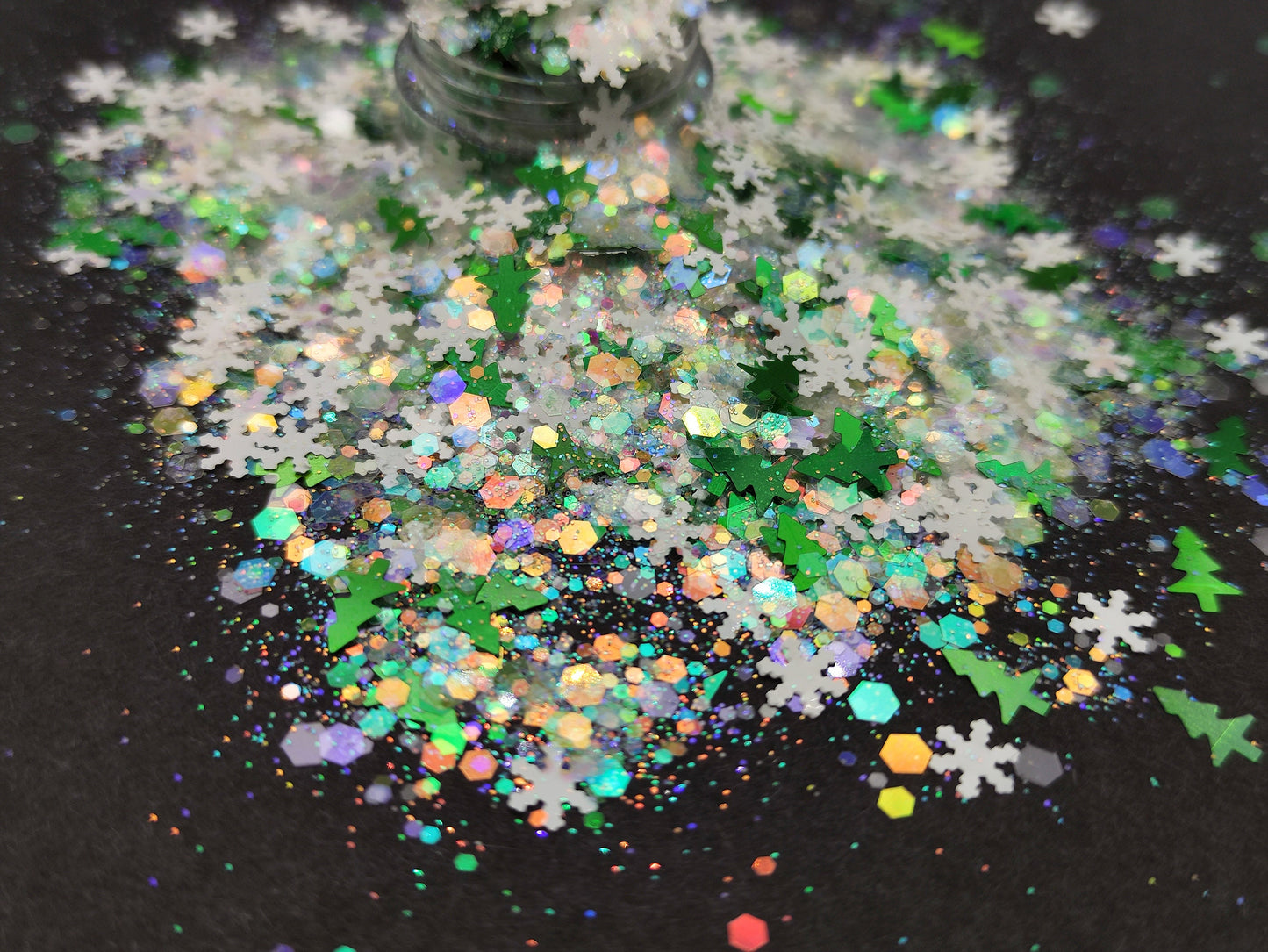 Christmas Glitter Mix, Snowflake Glitter, Christmas Tree Mix Sequins, Craft Supplies, Chunky Christmas Glitter Mix, Resin Supplies