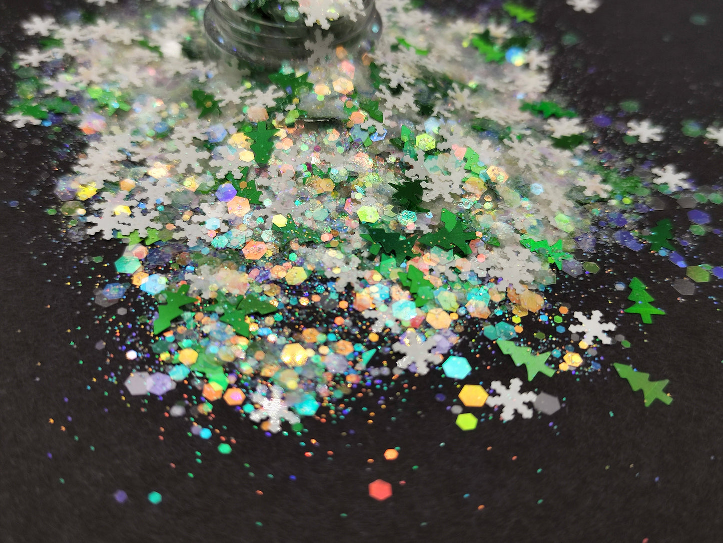 Christmas Glitter Mix, Snowflake Glitter, Christmas Tree Mix Sequins, Craft Supplies, Chunky Christmas Glitter Mix, Resin Supplies