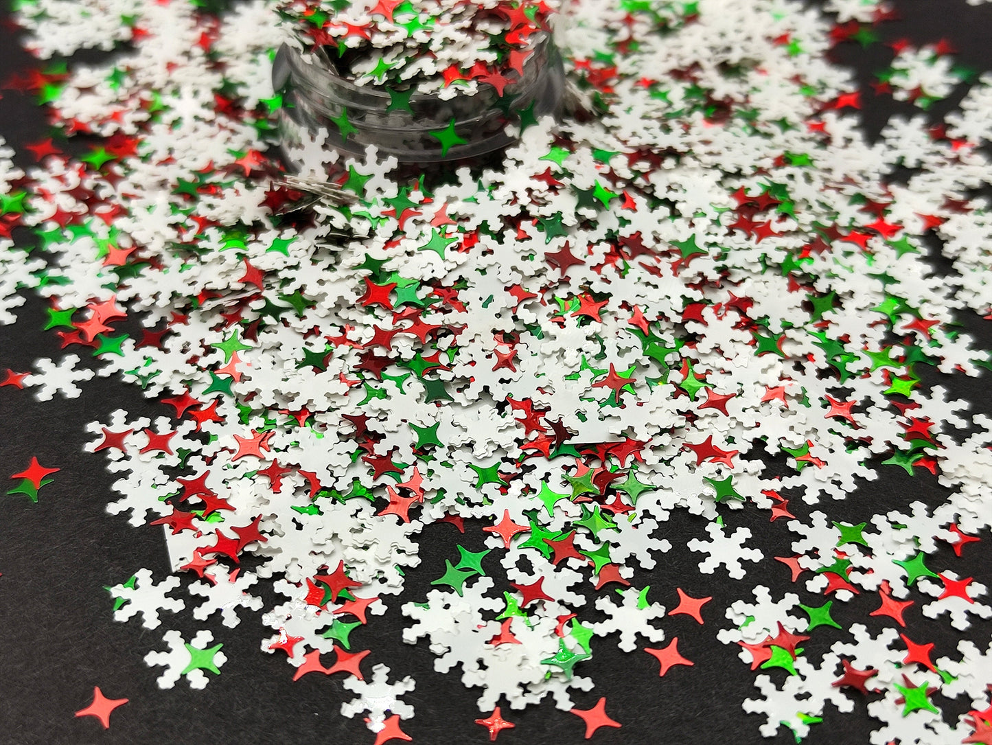 Christmas Glitter Mix, Snowflake Glitter, Christmas Stars Mix Sequins, Craft Supplies, Chunky Christmas Glitter Mix, Resin Supplies