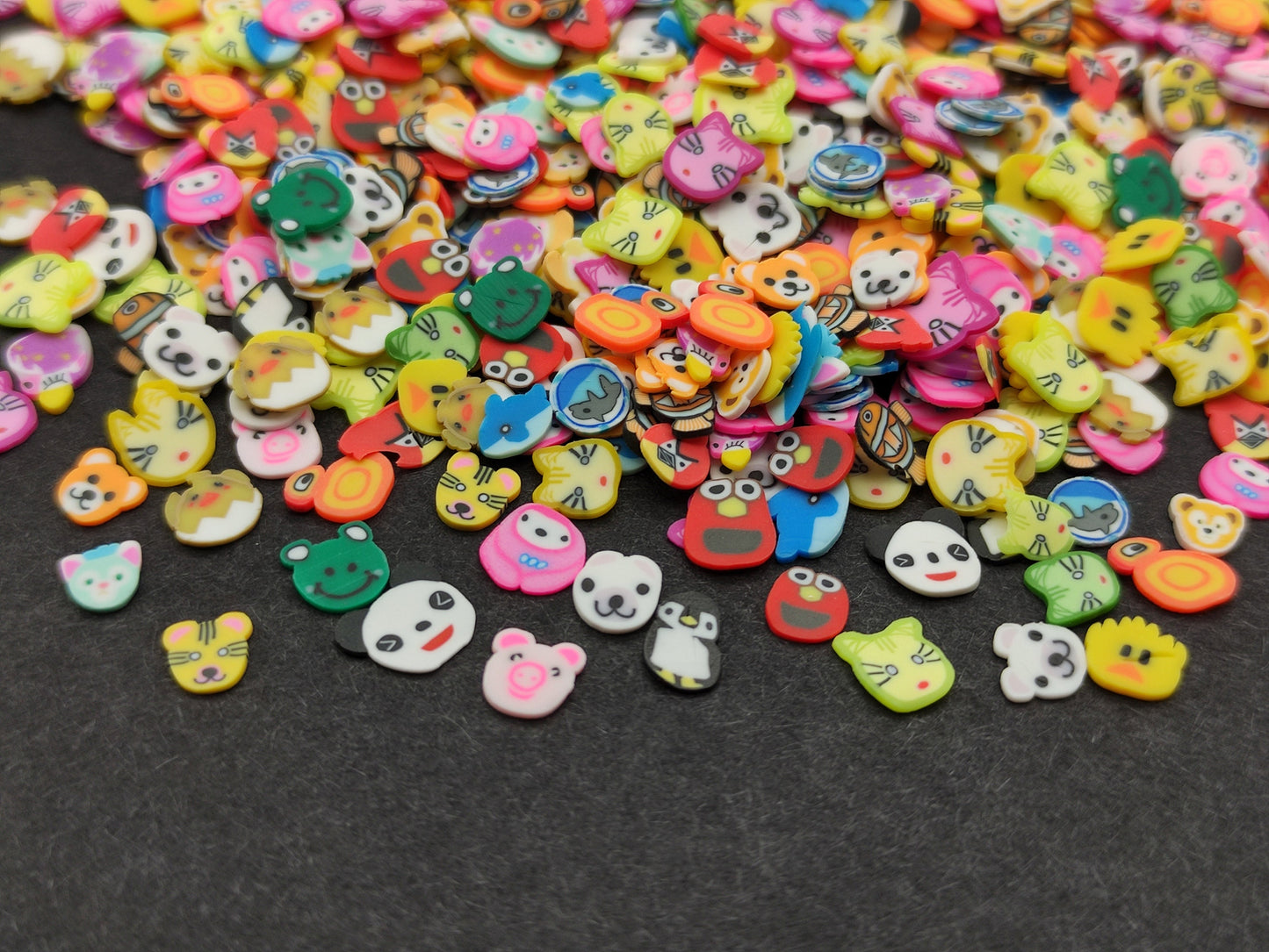 10g/20g Animal Mix Clay Fimo Slices, Cute Animal Faces Resin Craft Supplies, Nail Art, Polymer Clay Slices, Slime Supplies