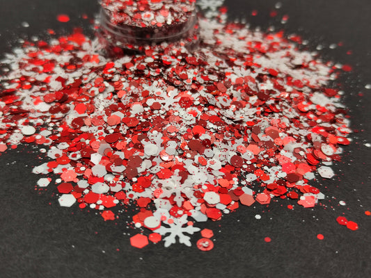 Christmas Glitter Mix, Snowflake Glitter, Peppermint  Christmas Mix Sequins, Craft Supplies, Chunky Glitter Mix, Resin Supplies