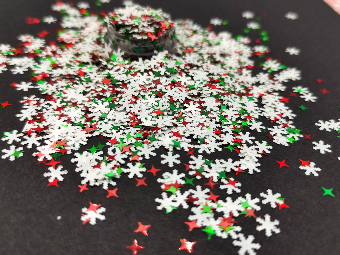 Christmas Glitter Mix, Snowflake Glitter, Christmas Stars Mix Sequins, Craft Supplies, Chunky Christmas Glitter Mix, Resin Supplies