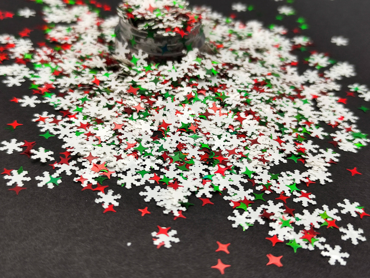 Christmas Glitter Mix, Snowflake Glitter, Christmas Stars Mix Sequins, Craft Supplies, Chunky Christmas Glitter Mix, Resin Supplies