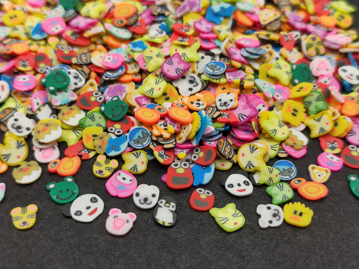 10g/20g Animal Mix Clay Fimo Slices, Cute Animal Faces Resin Craft Supplies, Nail Art, Polymer Clay Slices, Slime Supplies