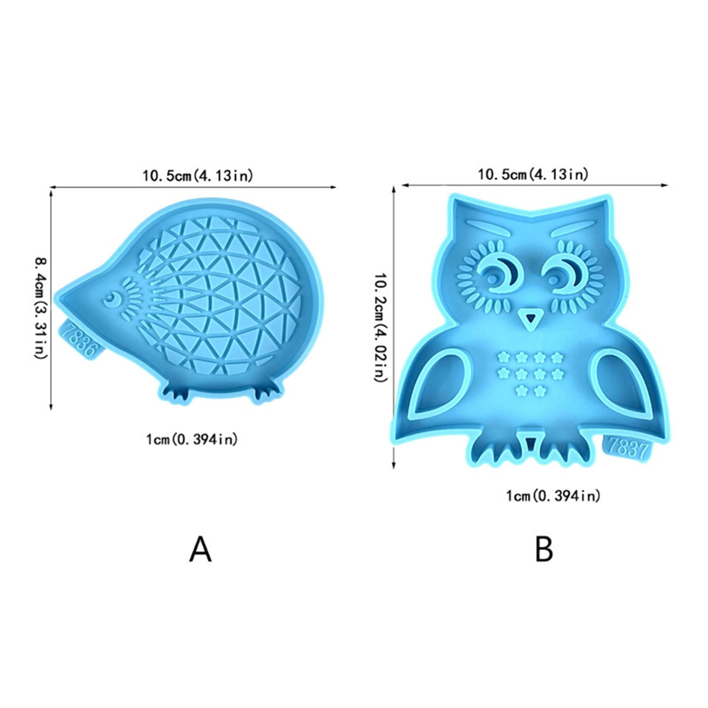 Hedgehog Coaster Silicone Mould, Owl Coaster Silicone Mold, Hedgehog Coaster Resin Mold, Jesmonite Mold, Owl Resin Craft Coaster Mould