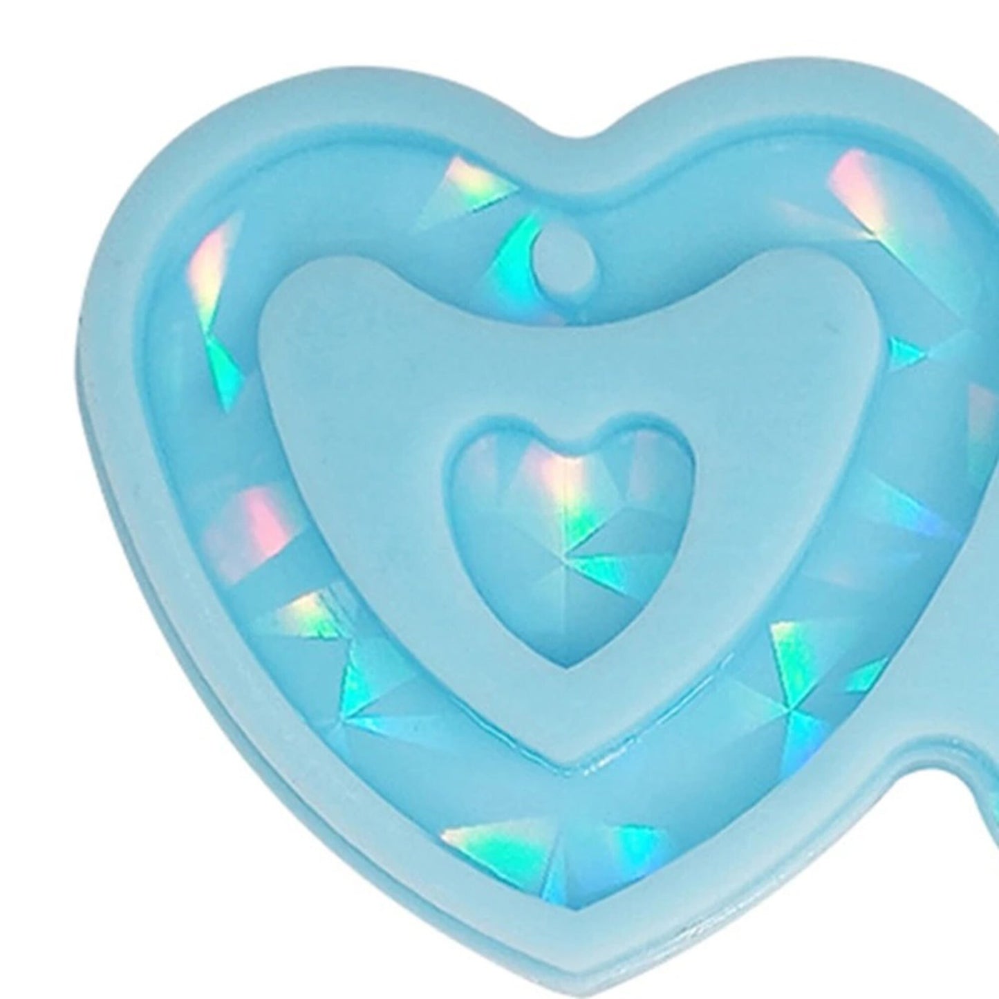 Holographic Heart Statement Earring Silicone Mould, Heart Earring Epoxy Resin Pendant Mold, Holo Heart Earring Jewellery, Resin Supplies