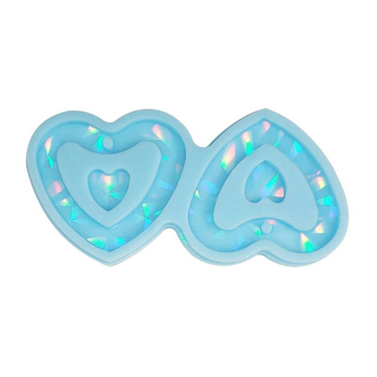 Holographic Heart Statement Earring Silicone Mould, Heart Earring Epoxy Resin Pendant Mold, Holo Heart Earring Jewellery, Resin Supplies