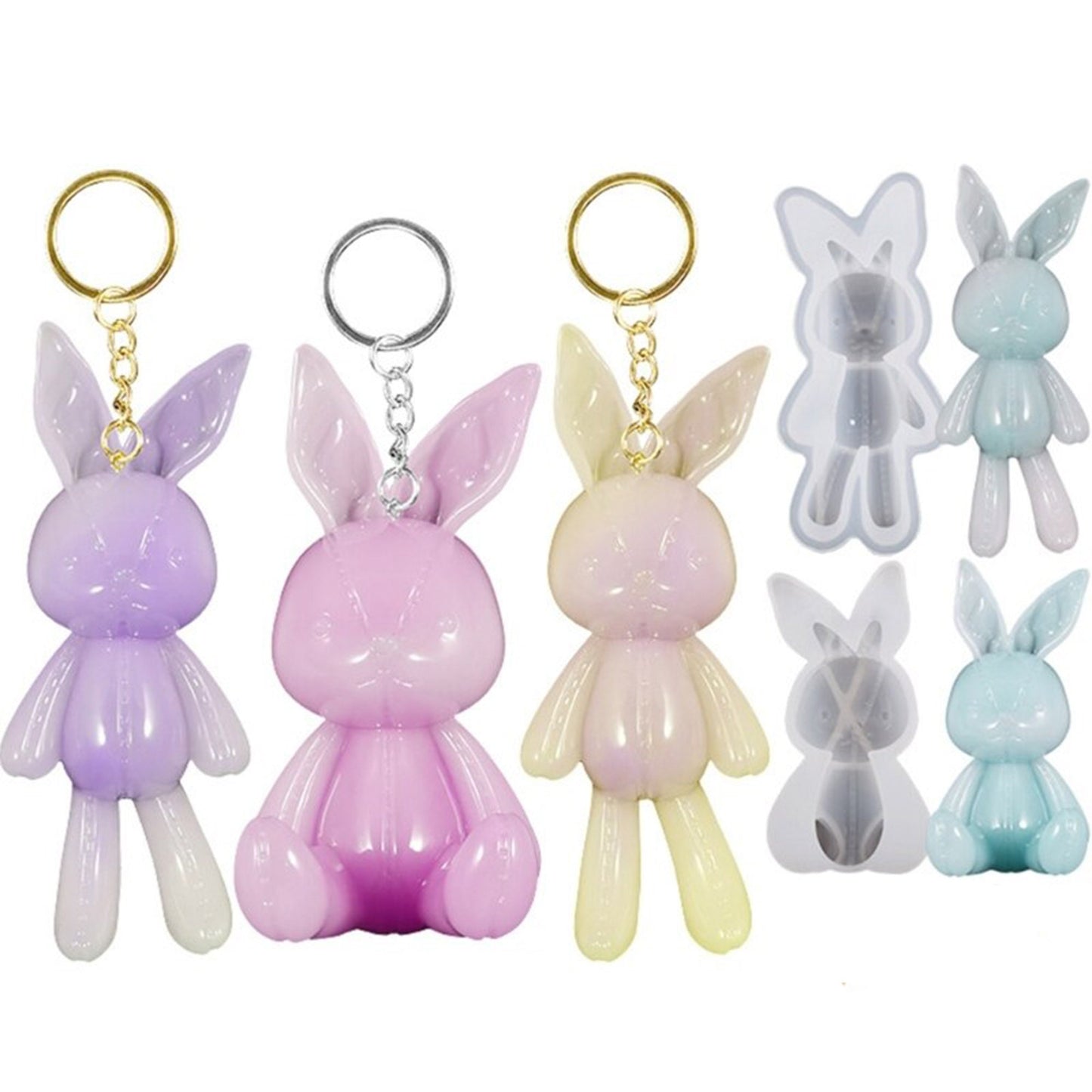 Cute Bunny Keychain Silicone Mould, Rabbit Epoxy Resin Keyring Mold, Rabbit Keychain Mold, Bunny Craft Mold, Keychain Mold, Resin Supplies