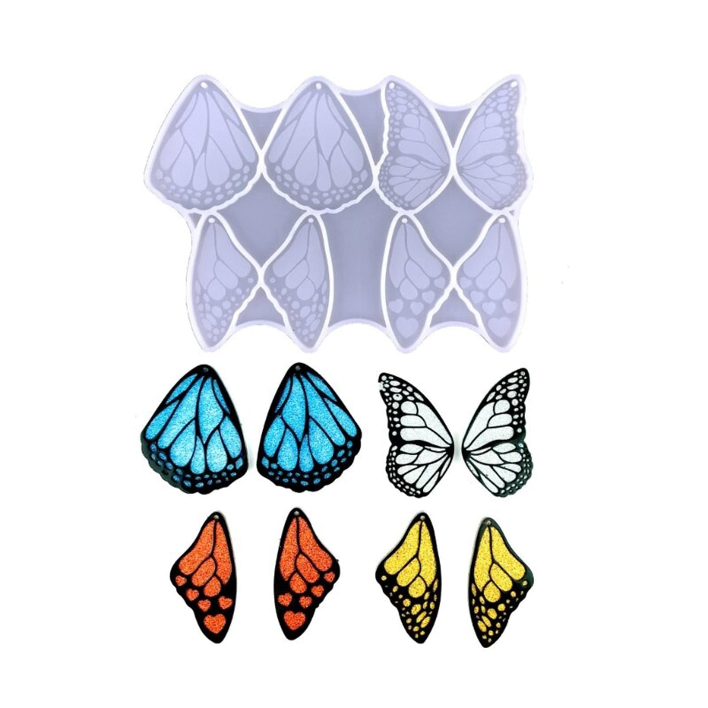 Butterfly Wings Earring Silicone Mould, Butterfly Epoxy Resin Earring Mold, Wings Jewellery Mould, Butterflies Earring Mold, UV Resin Mold