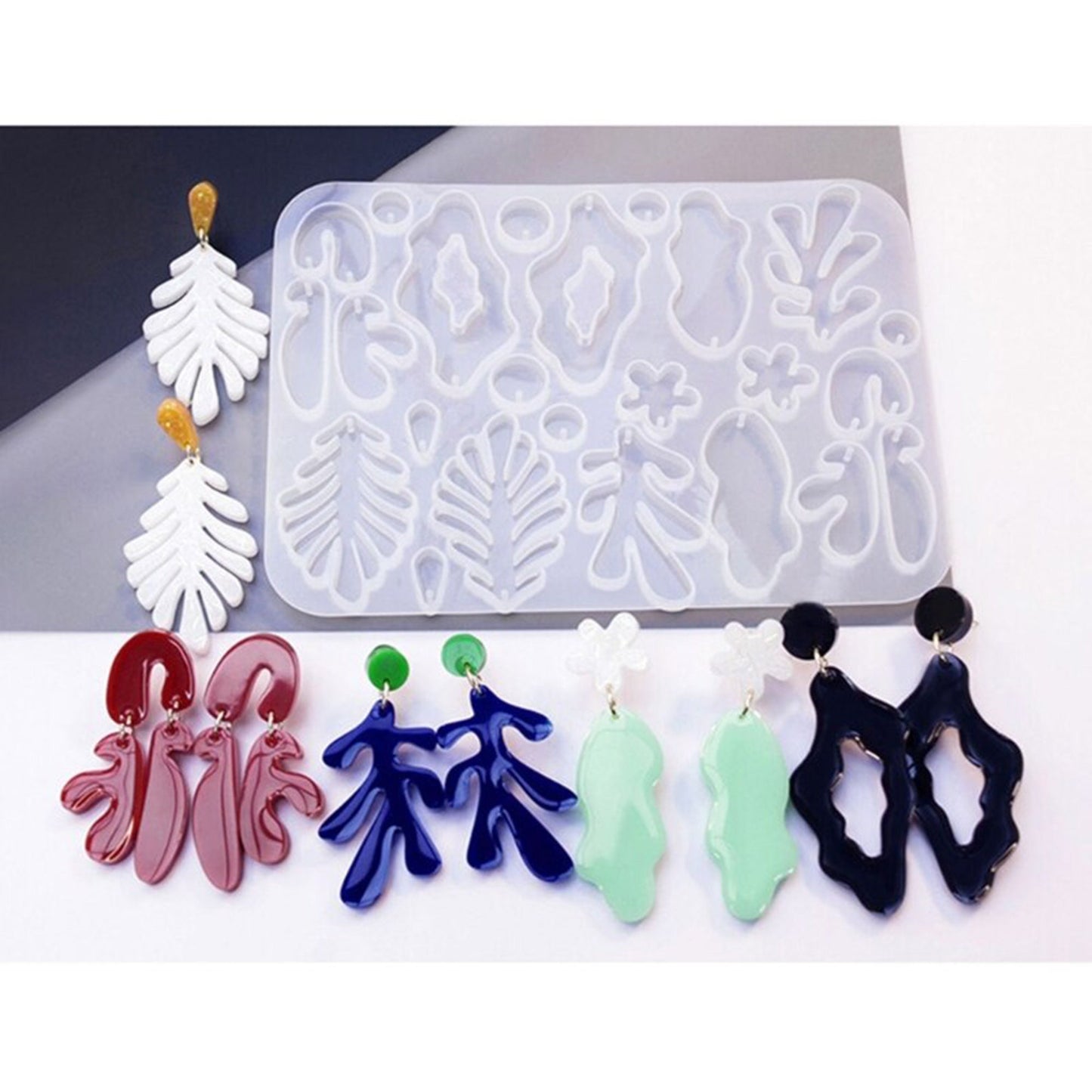 Earrings Mould, Geometric Statement Earring Silicone Mold, Pendant Epoxy Resin Mould, Jewellery Polymer Clay Tool, UV Resin Mold