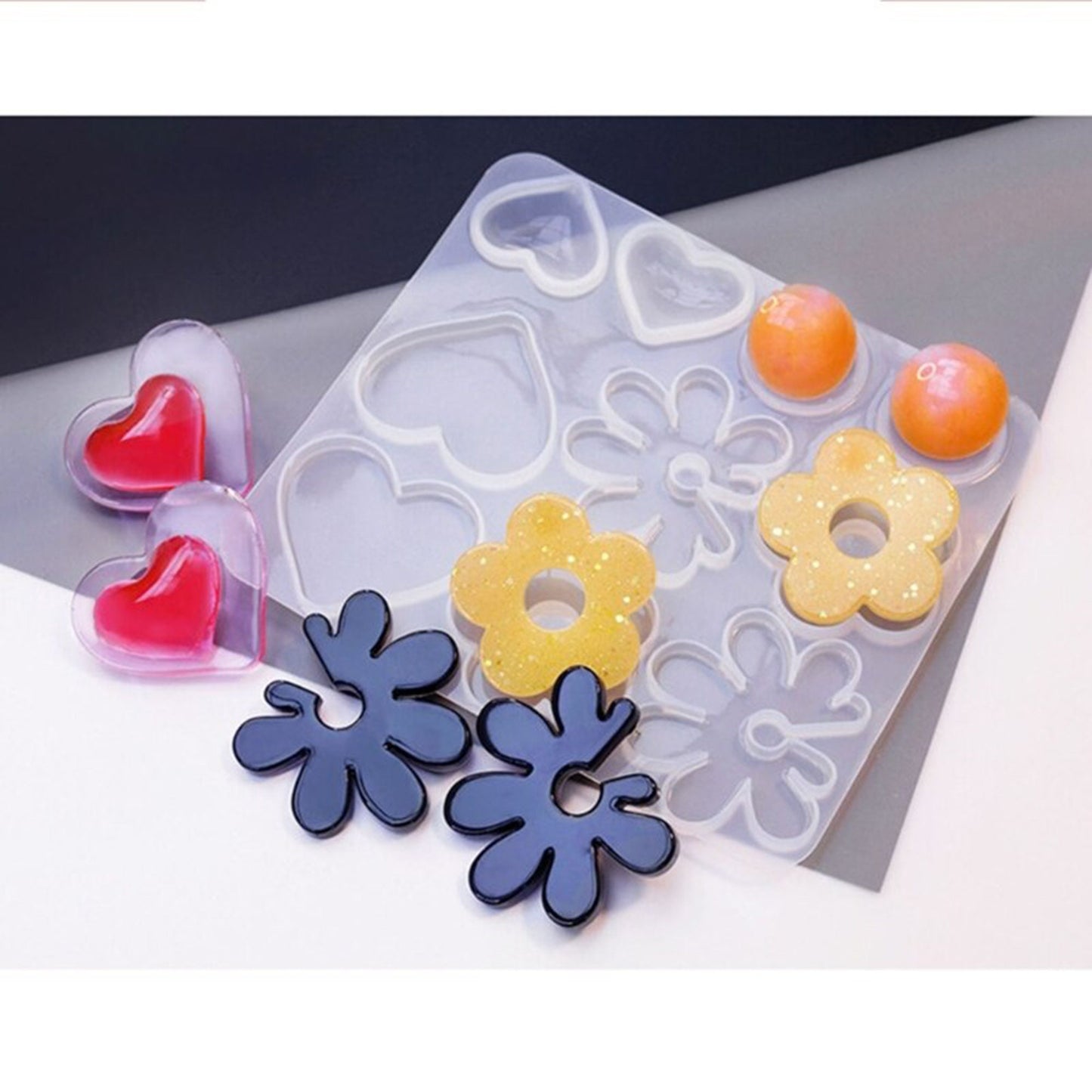 Earrings Mould, Geometric Statement Earring Silicone Mold, Pendant Epoxy Resin Mould, Jewellery Polymer Clay Tool, UV Resin Mold