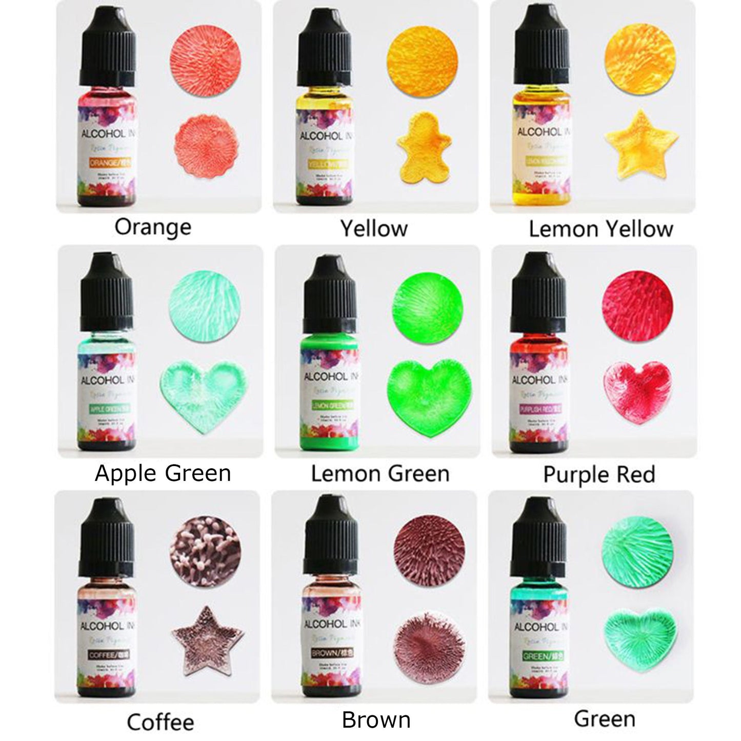 Alcohol Ink Pigment for Epoxy Resin, 10ml Resin Alcohol Ink, Epoxy Resin Alcohol Ink