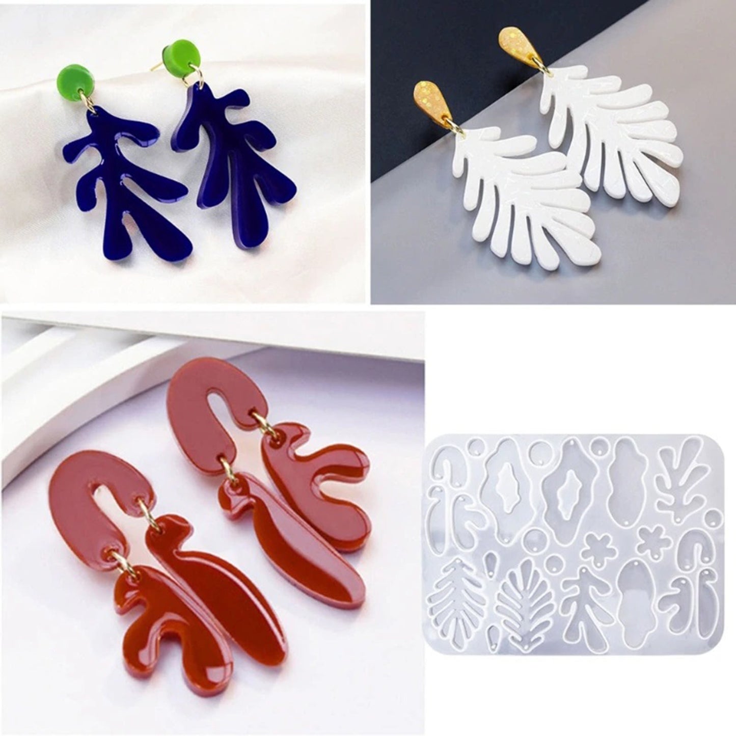 Earrings Mould, Geometric Statement Earring Silicone Mold, Pendant Epoxy Resin Mould, Jewellery Polymer Clay Tool, UV Resin Mold