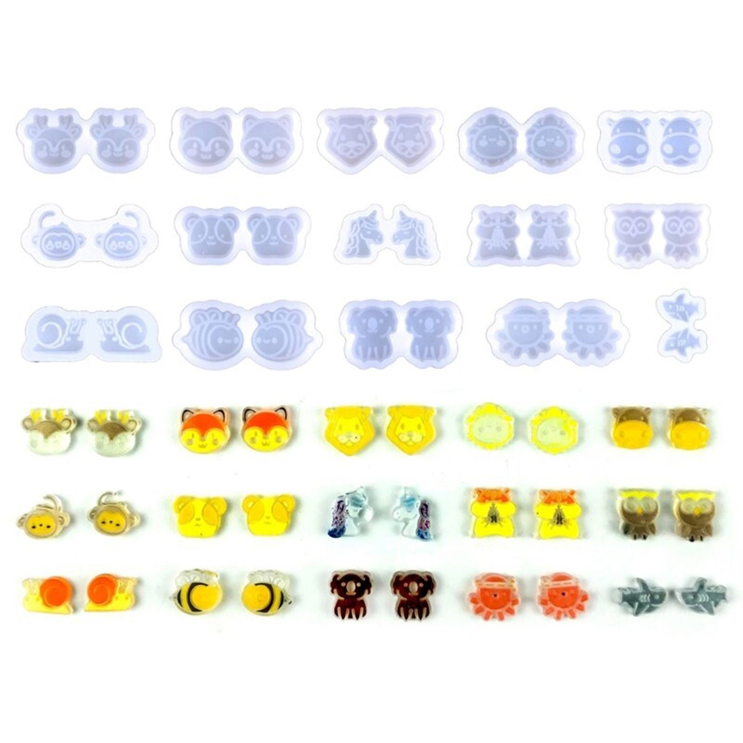 15 pcs Stud Earrings Silicone Mould, Earrings Silicone Mould, UV Resin Earring Stud Mold, Epoxy Resin Mould, DIY Jewellery Making Mold