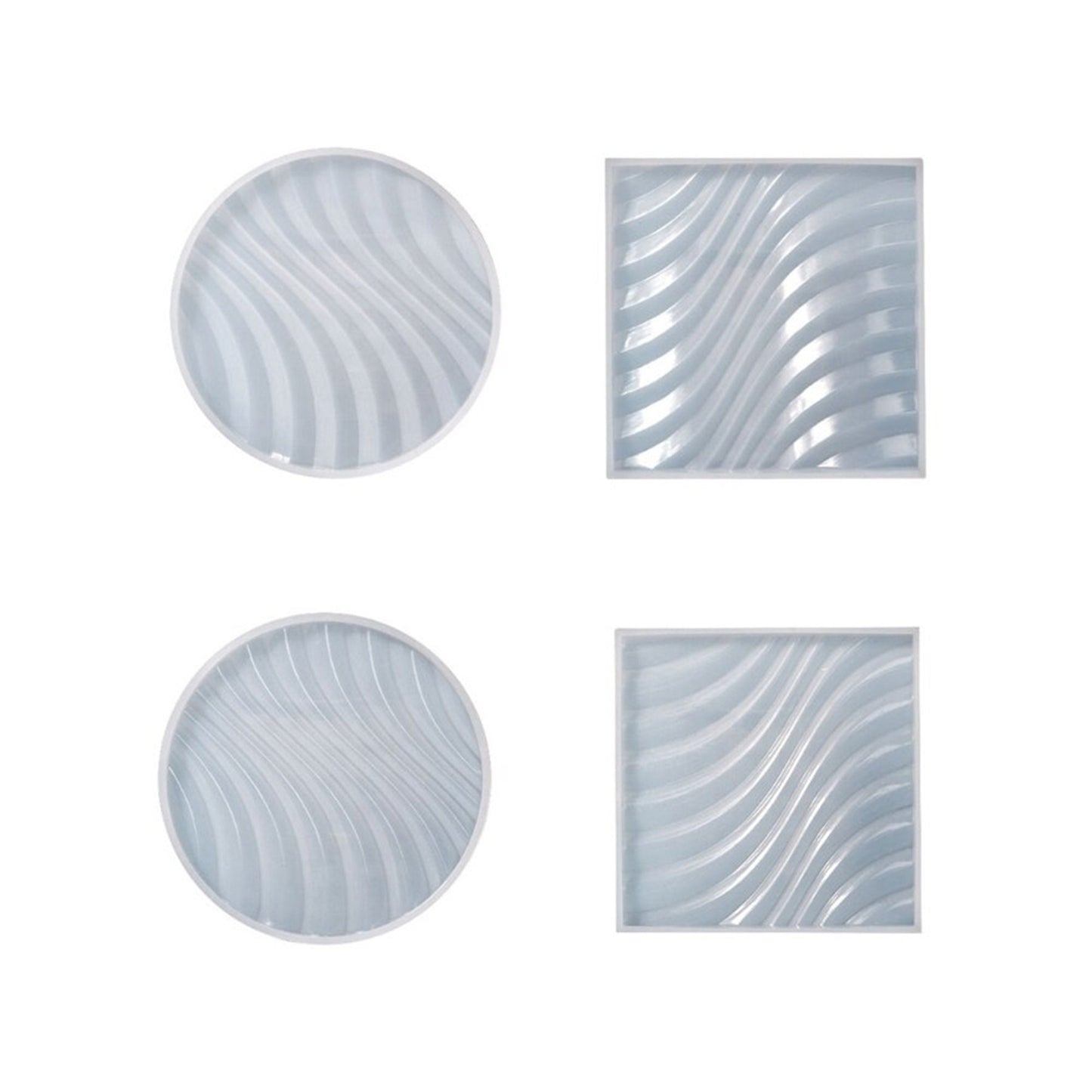 Waves Coaster Mould, Wavy Round Coaster Silicone Mold, Wave Square Coaster Mould, Epoxy Resin Coaster Mold, Resin Supplies