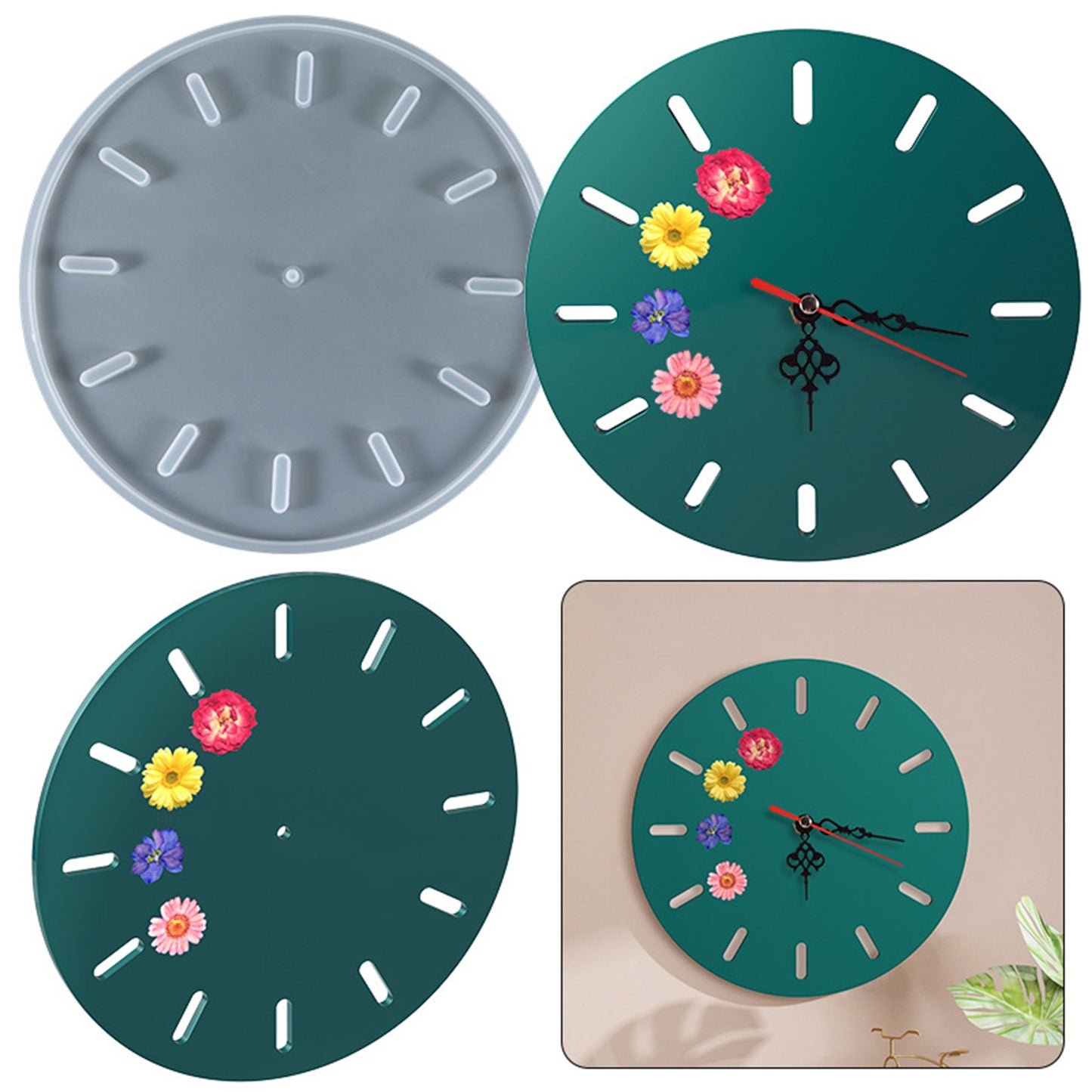 Large Clock Face Silicone Mould, Resin Mould, Decorative Wall Clock Silicone Mold, Clock Face mould, Epoxy Resin Moulds, Time, Resin tools