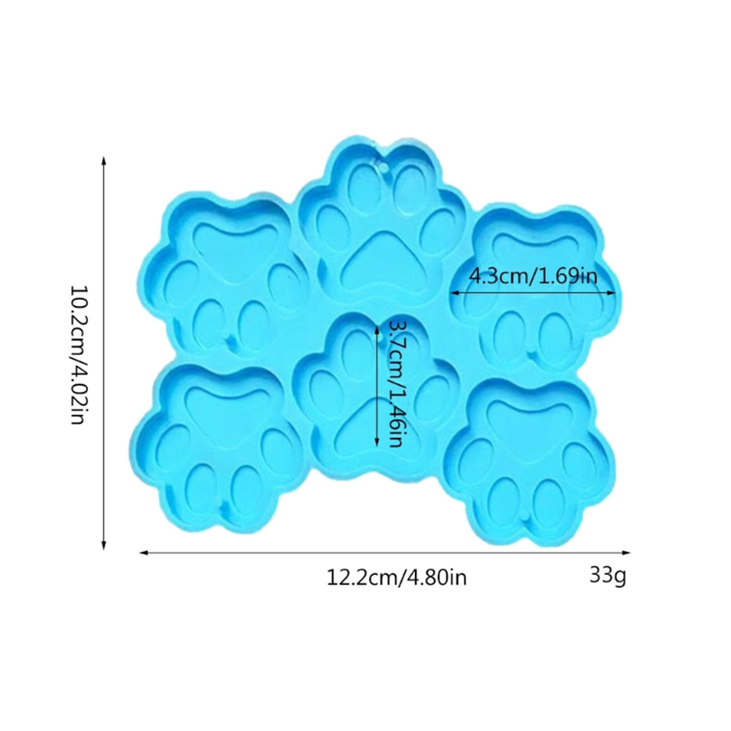 Paw Print Silicone Mould for Keychains, Pawprint Epoxy Resing Key Ring Mold, Paw Keyring Silicone Mold, Resin Crafts, Resin Supplies