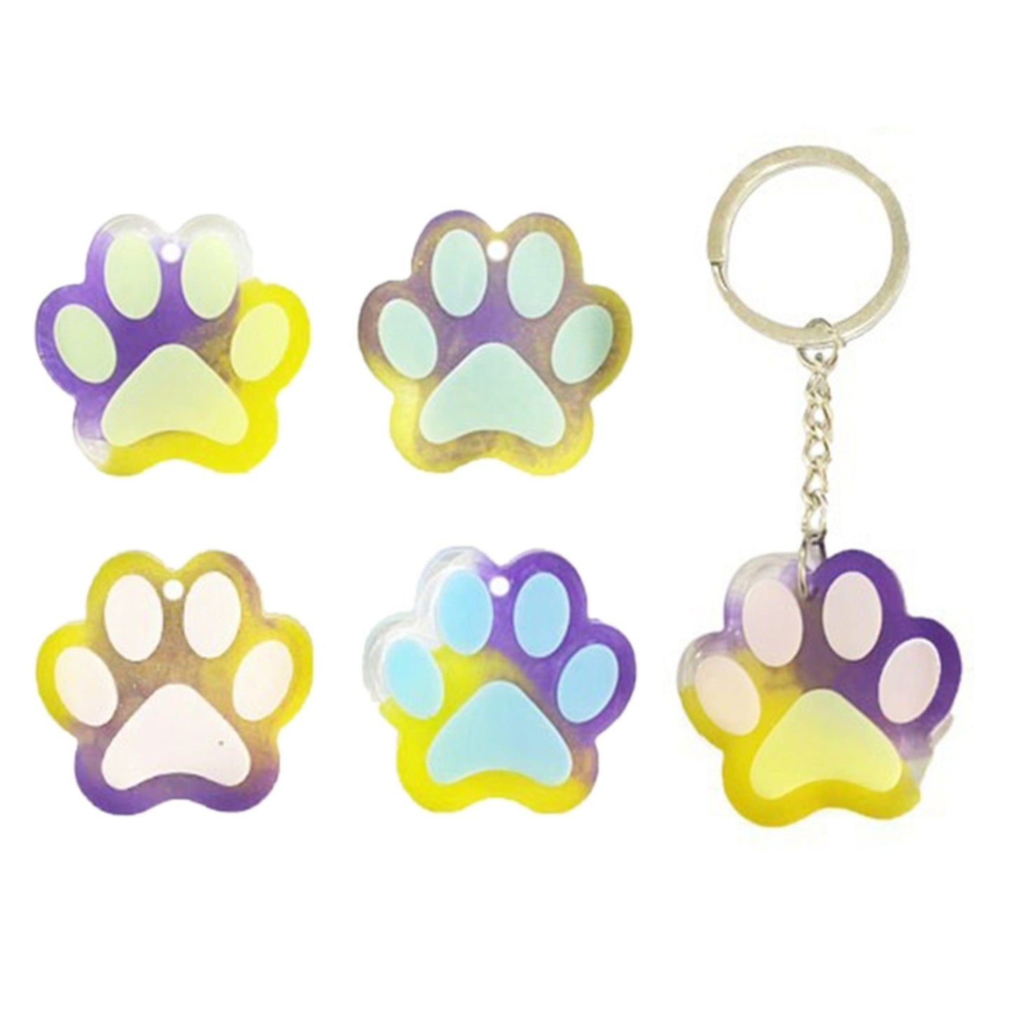 Paw Print Silicone Mould for Keychains, Pawprint Epoxy Resing Key Ring Mold, Paw Keyring Silicone Mold, Resin Crafts, Resin Supplies