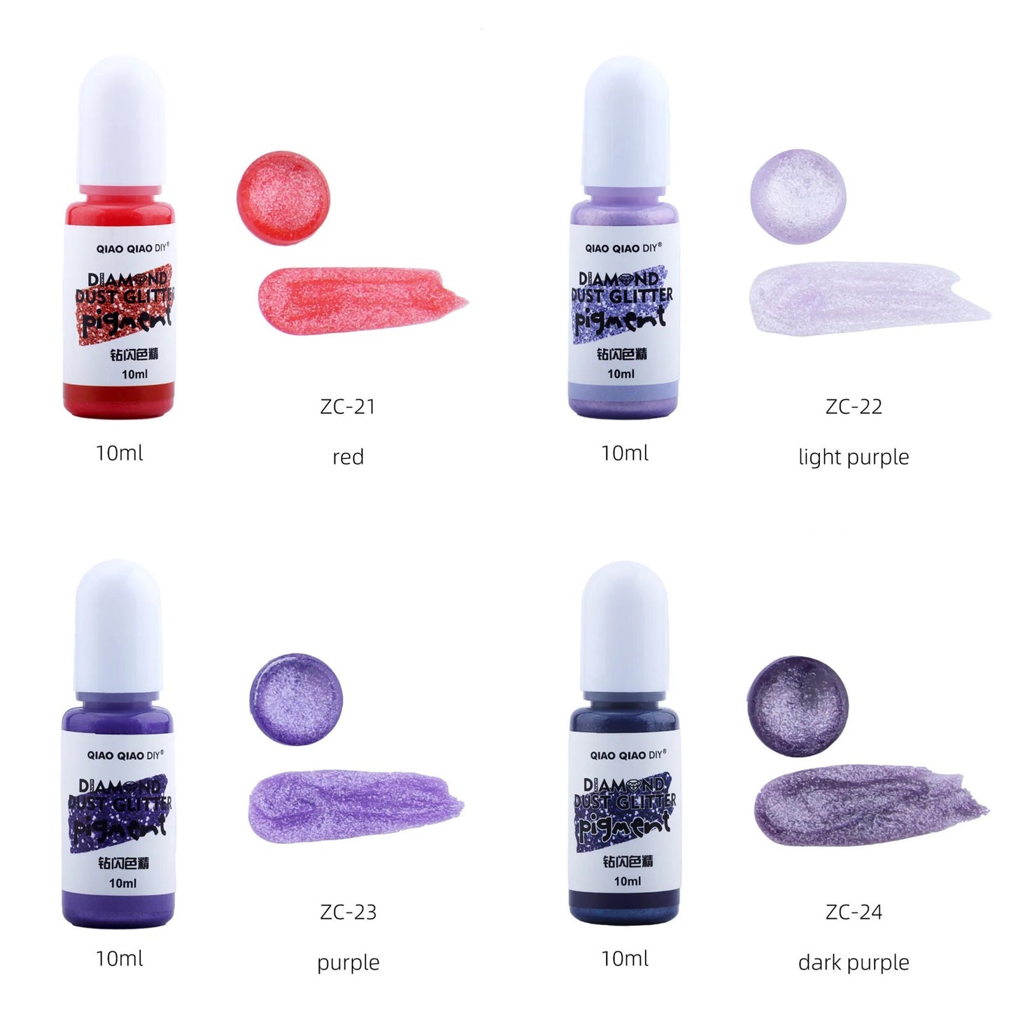 Diamond Dust Glitter Resin Pigment, 10ml Glitter Pigment Resin Colour, Highly Concentrated Colourant, Epoxy UV Resin Colors Dye