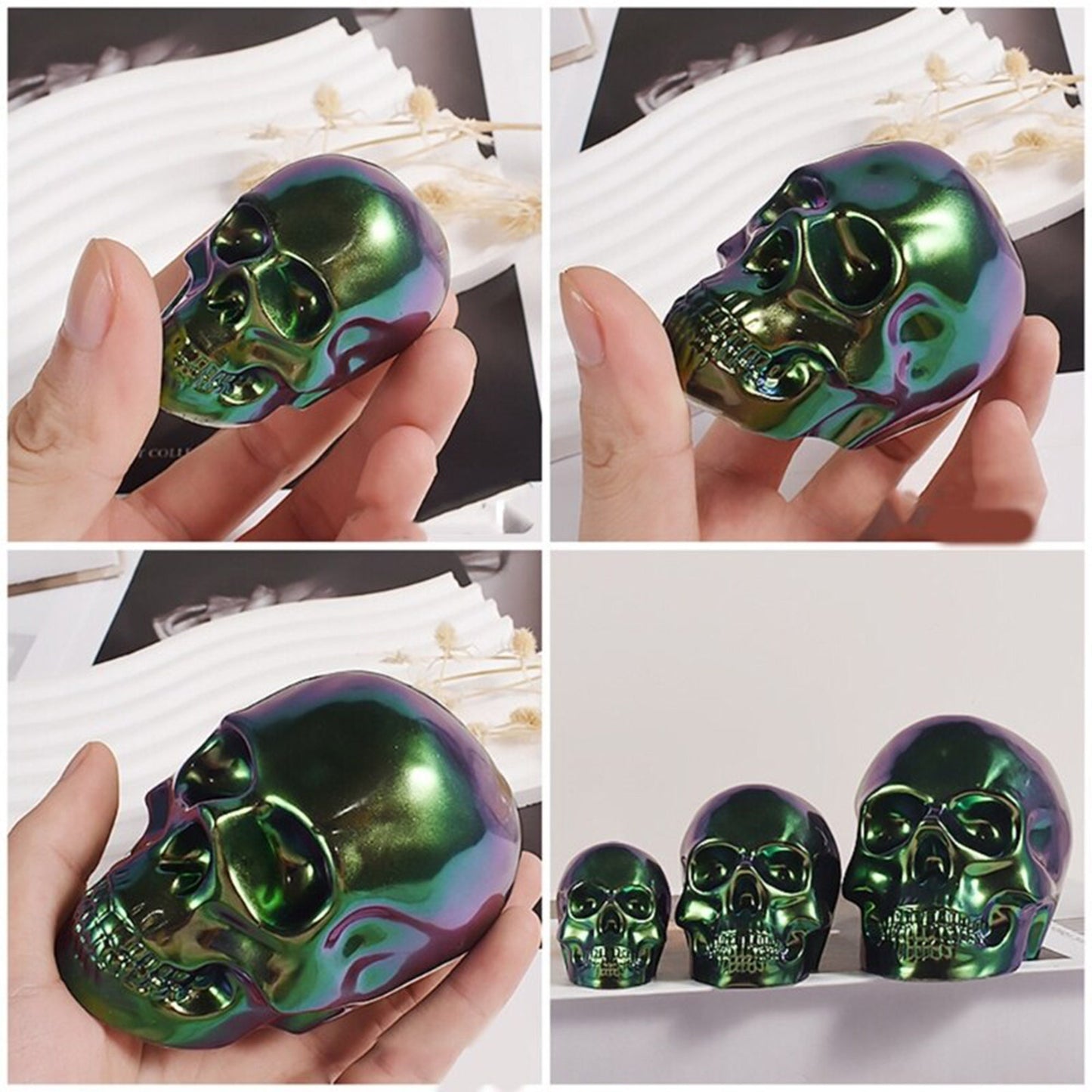 3D Skull Silicone Mould, Skull Epoxy Resin Mold, Skull Mould in three sizes, DIY Resin Art, Skeleton Mold, Halloween Mould, Resin Supplies