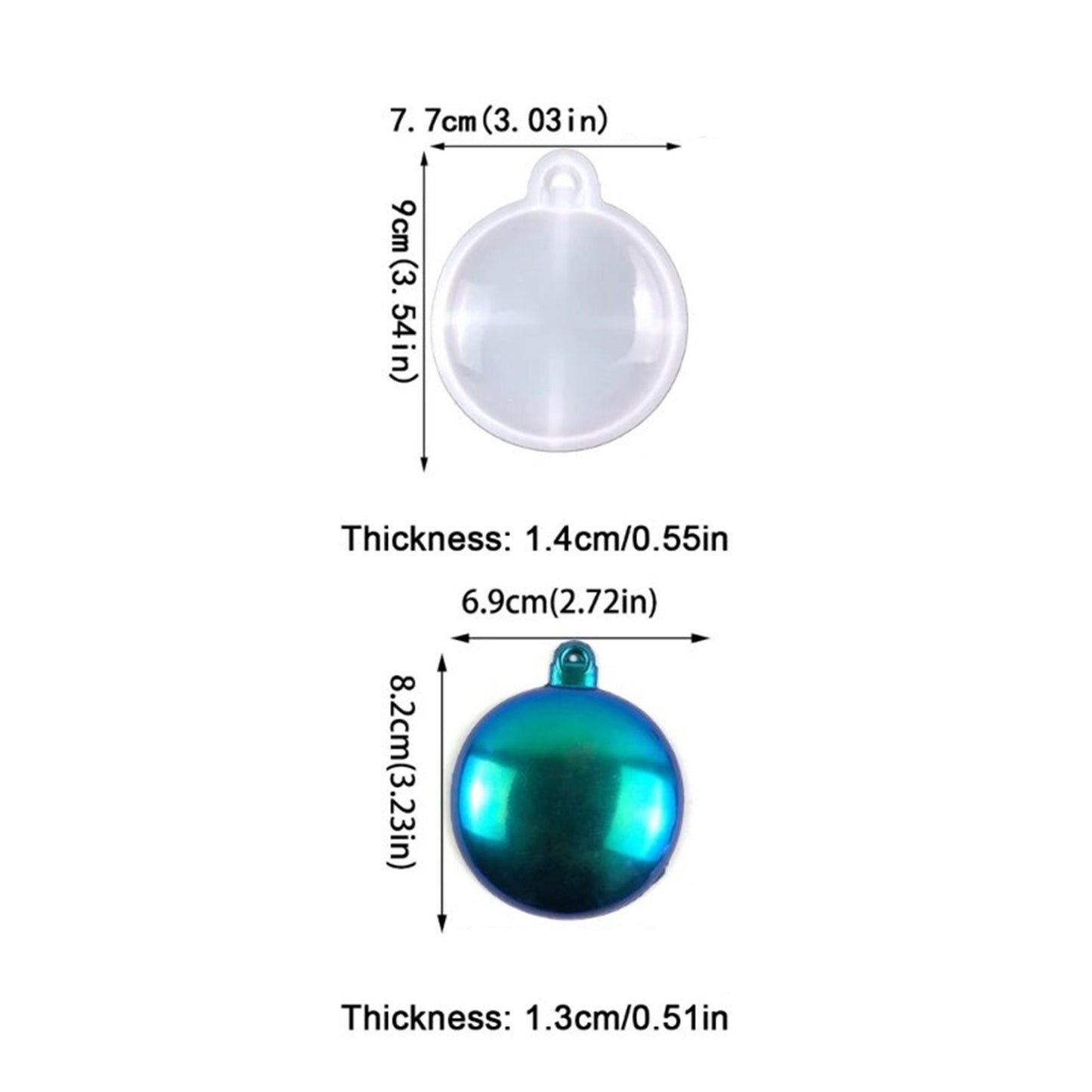 Christmas Bauble Silicone Mould, Christmas Tree Decoration Mold, Round Christmas Bauble Ball Mold, Resin Supplies