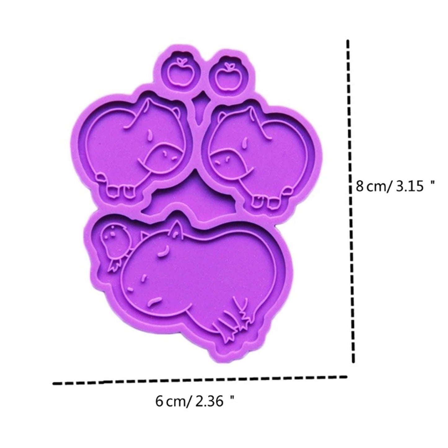 Capybara Earring Silicone Mould, Capybara Epoxy Resin Pendant Mold, Cute Jewellery Mould, Capybara Earring Mold, UV Resin Mold