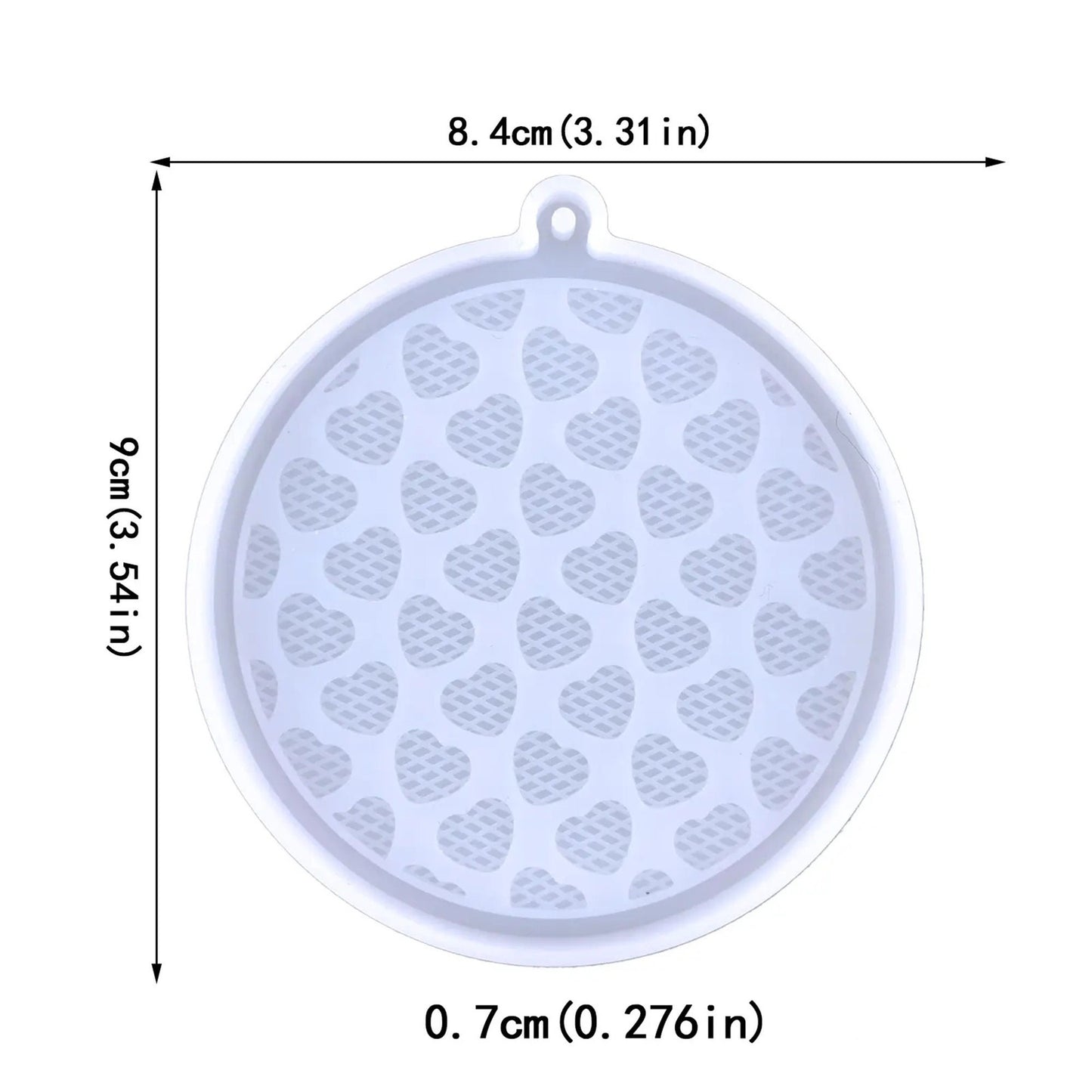 Heart Circle Keychain Silicone Mould, Epoxy Resin Pendant Mold, Love Heart Mold, Polymer Clay Mold, Shiny Keyring Mold, Resin Supplies