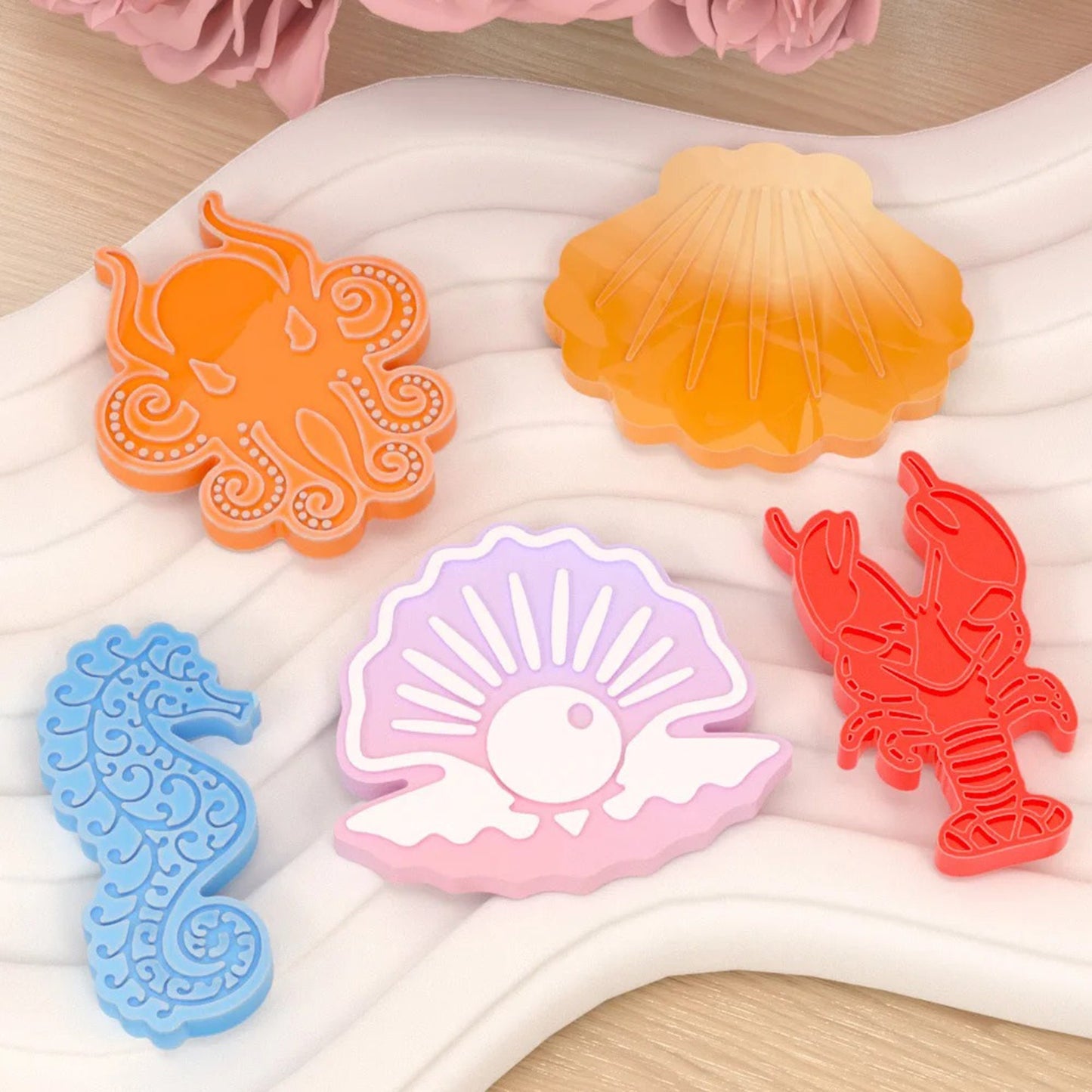 Ocean Keyring Silicone Mould, Water Animals Keychain Epoxy Resin Pendant Mold, Seahorse Jewellery, Octopus UV Resin Molds