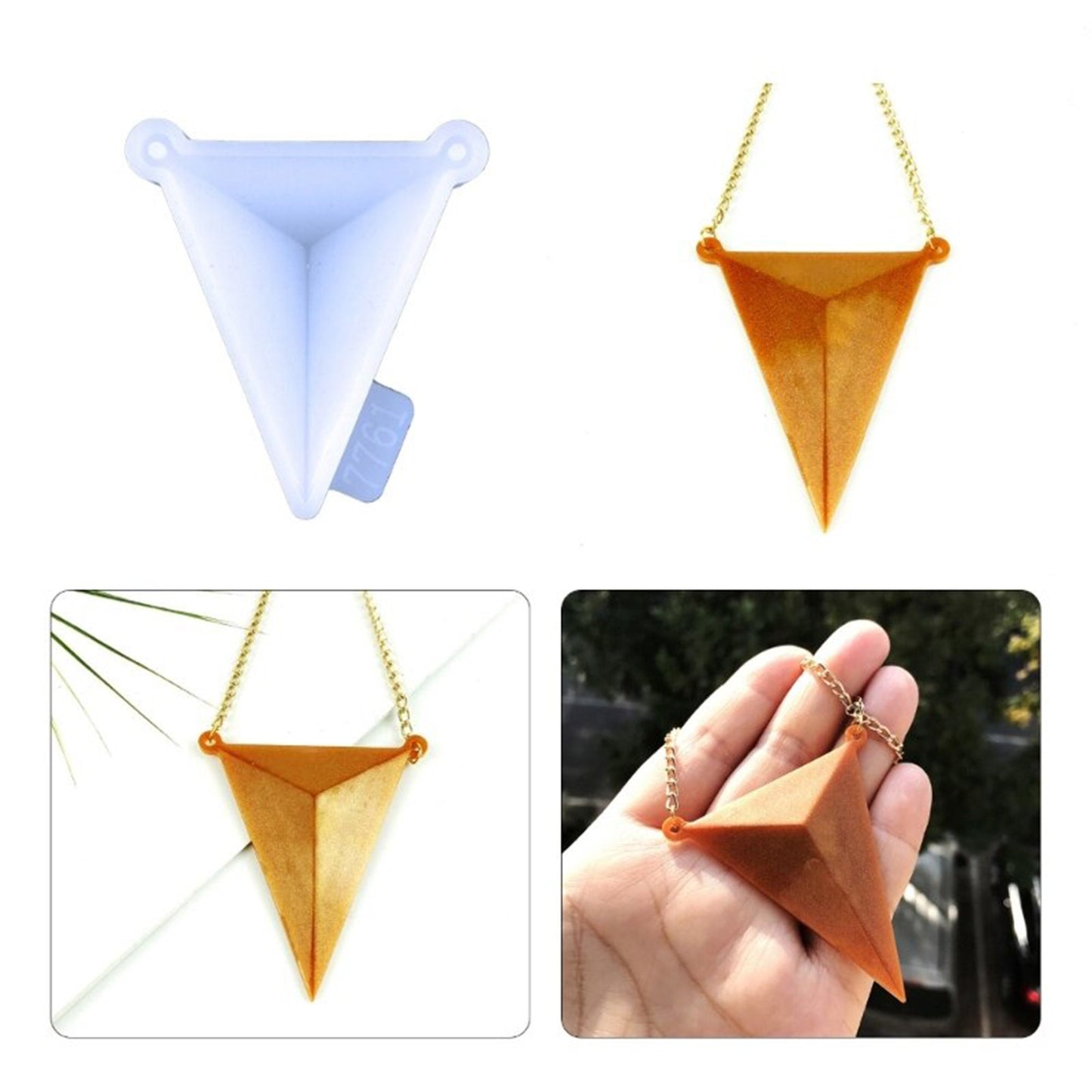 Triangle Necklace Resin Silicone Mould, Polygon Pendant Mold, Triangle Jewellery Epoxy Resin Art, Pyramid Jewelry Necklace Keychain Mold