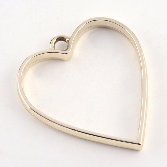 10 pcs Open Back Heart Resin Bezel Jewellery pendant, Heart pendant bezel, UV resin pendant bezel