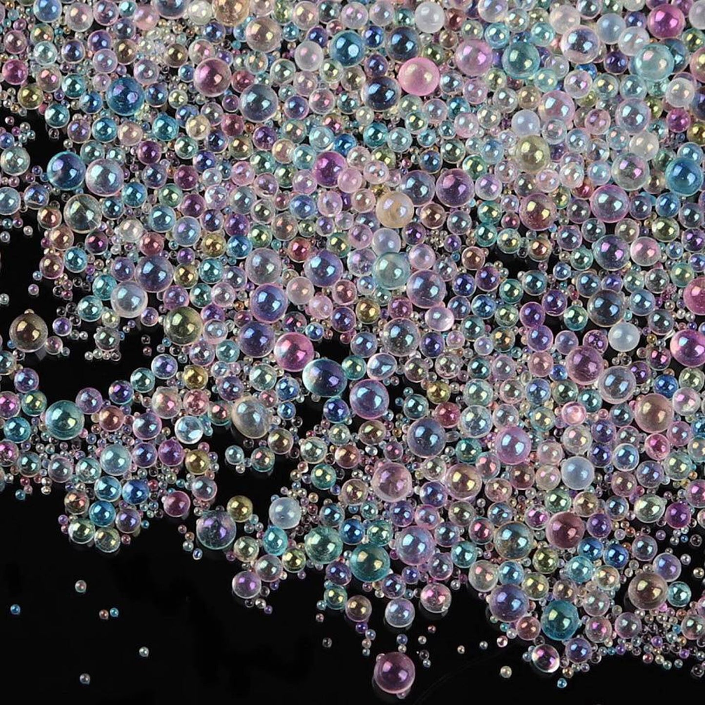 20g/50g Iridescent Clear AB 0.6-3mm Caviar Beads, No Hole, UV Epoxy Resin Filler, Nail Art Decoration, Mini Beads, Caviar Micro Glass Beads