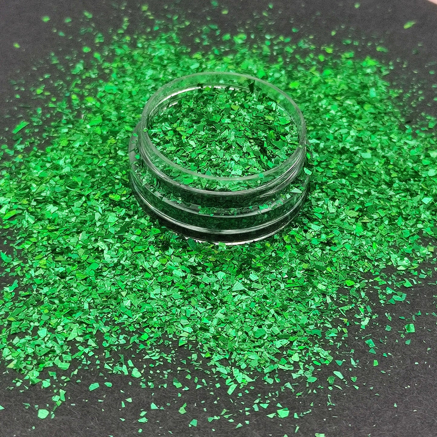 Holographic Green Glitter Flakes, Holographic Cellophane Glitter Flakes, Glitter Shards, Resin Supplies, Craft Supplies, Nail Art Glitter