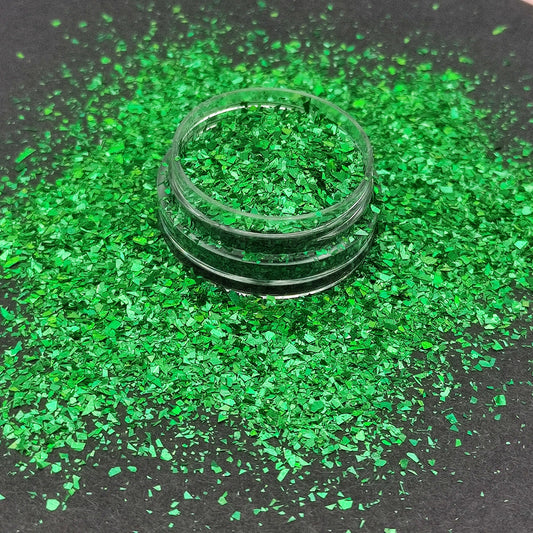 Holographic Green Glitter Flakes, Holographic Cellophane Glitter Flakes, Glitter Shards, Resin Supplies, Craft Supplies, Nail Art Glitter