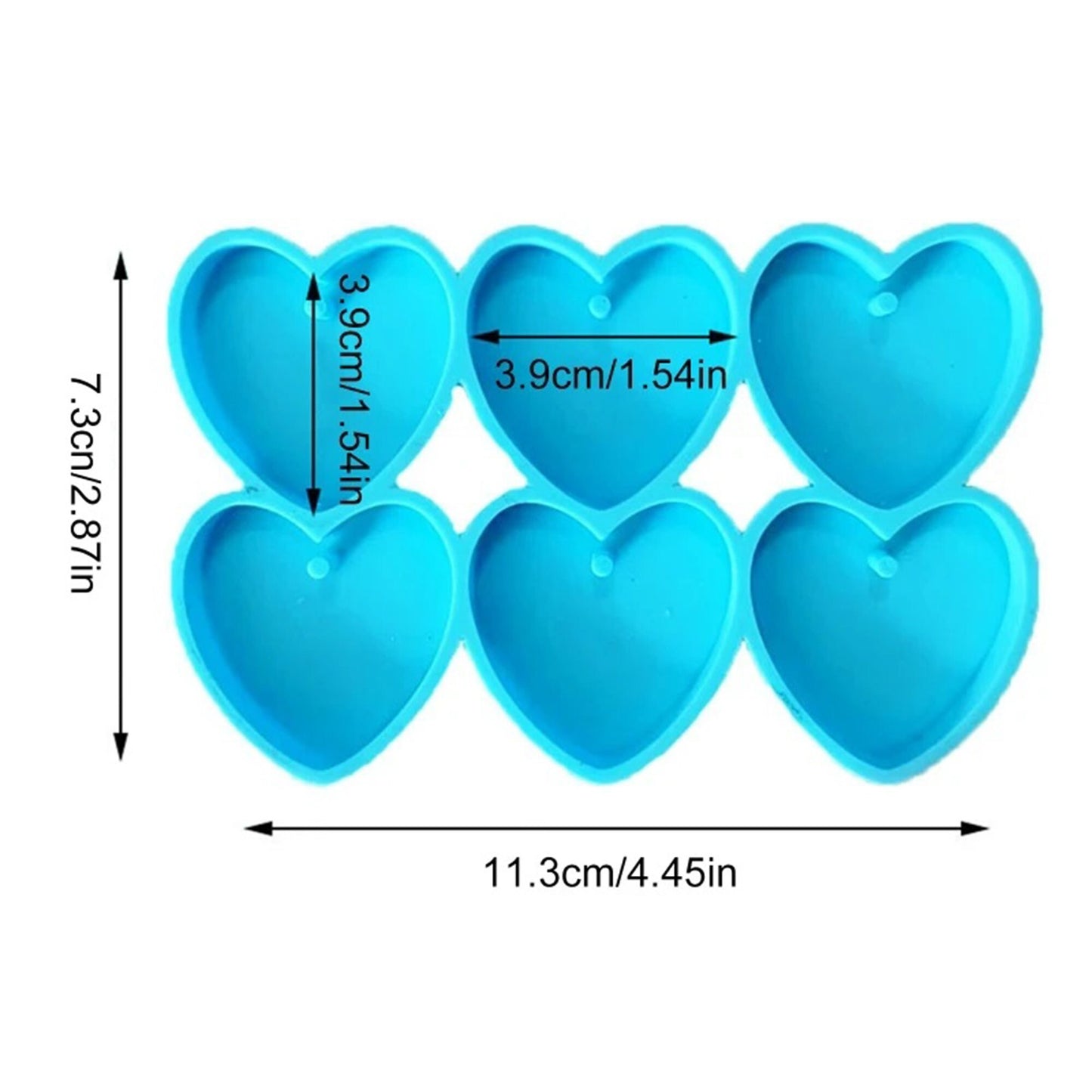 Heart Earrings Silicone Mold, Epoxy Resin Pendant Mould, Heart Earring Mould, Blue Earring Mould, Heart Jewellery Mold, DIY Epoxy Mold