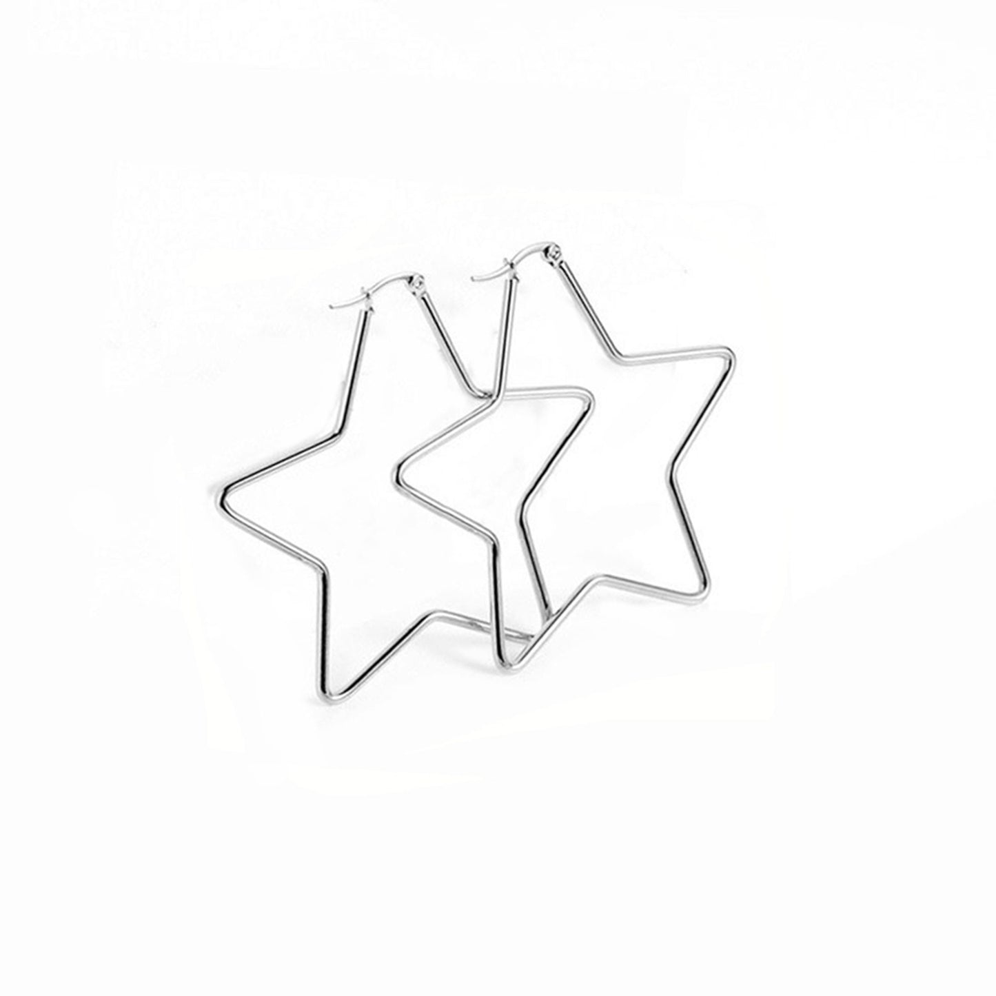 Stainless Steel Star Hoops, Large Hoop Findings for DIY Jewellery Designs, Oversized Stainless Steel Beading Hoops, Stainless Steel Earrings