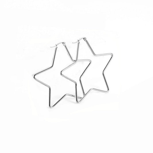 Stainless Steel Star Hoops, Large Hoop Findings for DIY Jewellery Designs, Oversized Stainless Steel Beading Hoops, Stainless Steel Earrings