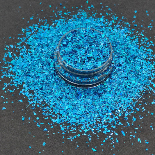 Holographic Sky Blue Glitter Flakes, Holographic Cellophane Glitter Flakes, Glitter Shards, Resin Supplies, Craft Supplies, Nail Art Glitter