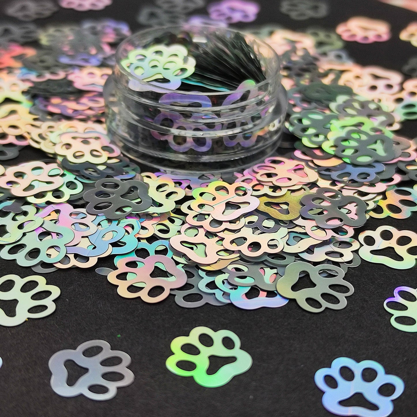 Paw Prints Glitter, Silver Holographic Paw Print Shapes Glitter, Paw Print Nail Art Glitter, Paillettes Glitter, Resin Supplies